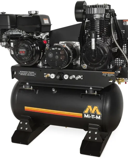 Mi-T-M 30 Gallon 389cc Honda GX390 OHV Two Stage Air Compressor Generator Combo