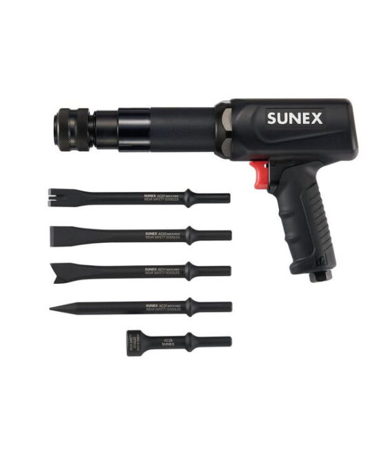 Sunex Heavy-Duty Long Barrel Air Hammer Set SX2302K – Pneumatic Air Chisel Kit Sunex Heavy-Duty Long Barrel Air Hammer Set SX2302K – Pneumatic Air Chisel Kit