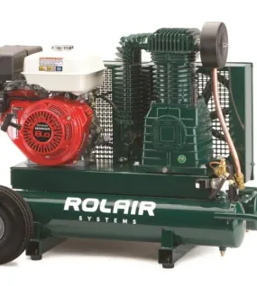 Rolair 9HP Honda 20.1 CFM @ 90 PSI 9 Gallon Twin Tank Air Compressor with Electric Start