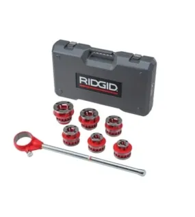 RIDGID 12-R 1/2 in. to 2 in. NPT Exposed Ratchet Threader Set – Manual Pipe Threading Kit (36475)