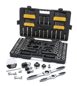 GEARWRENCH 114-Piece SAE/Metric Large Ratcheting Tap and Die Drive Tool Set – Professional Thread Repair Kit (82812)