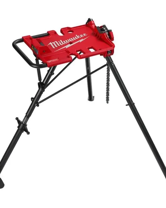 Milwaukee 6-Inch Leveling Tripod Chain Vise – Heavy-Duty Pipe Holding Stand for Pipe Threading & Fabrication (48-22-8690)