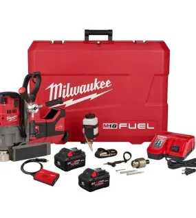 Milwaukee M18 FUEL 1-1/2-Inch Lineman Magnetic Drill Kit – Cordless Portable Mag Drill with ONE-KEY