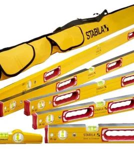 Stabila Type 196 Classic 6 Level Set &amp; Case – Professional Heavy-Duty Spirit Level Kit