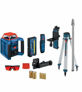 Bosch REVOLVE2000 Self-Leveling Horizontal/Vertical Rotary Laser Kit – Professional Dual-Axis Grading &amp; Layout Laser System