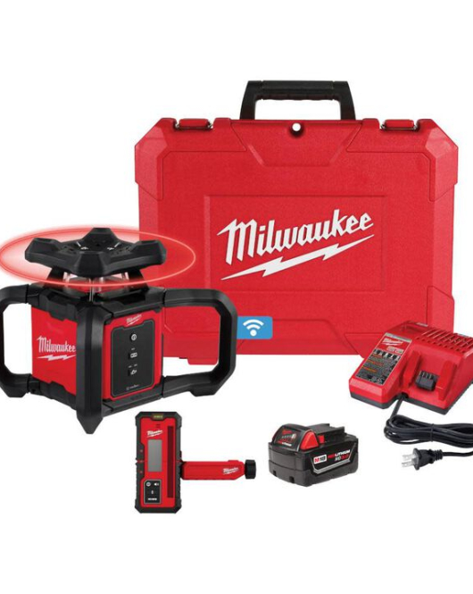 Milwaukee M18 Red Exterior Rotary Laser Level Kit with Receiver – High-Precision Outdoor Grading Laser System Milwaukee M18 Red Exterior Rotary Laser Level Kit with Receiver – High-Precision Outdoor Grading Laser System