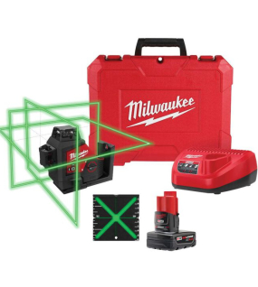 Milwaukee M12 Green Beam Laser 360 3-Plane Kit 3632-21 – Professional Cordless Laser Level