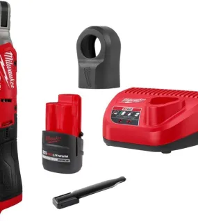 Milwaukee M12 FUEL 1/4 in. Cordless Ratchet Kit with Protective Boot Bundle