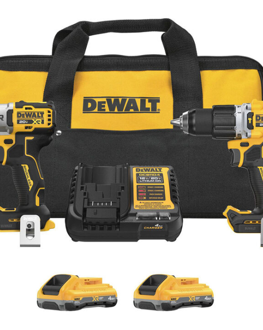 DEWALT 20V MAX XR Brushless 2-Tool Combo Kit with POWERPACK Batteries DEWALT 20V MAX XR Brushless 2-Tool Combo Kit with POWERPACK Batteries