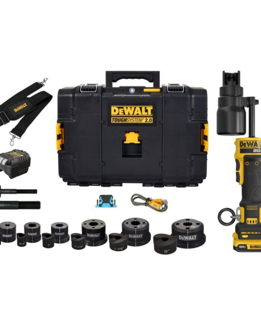 DEWALT 20V MAX Hydraulic Knockout Tool Kit 1/2 Inch to 2 Inch DCE600D1K2 DEWALT 20V MAX Hydraulic Knockout Tool Kit 1/2 Inch to 2 Inch DCE600D1K2