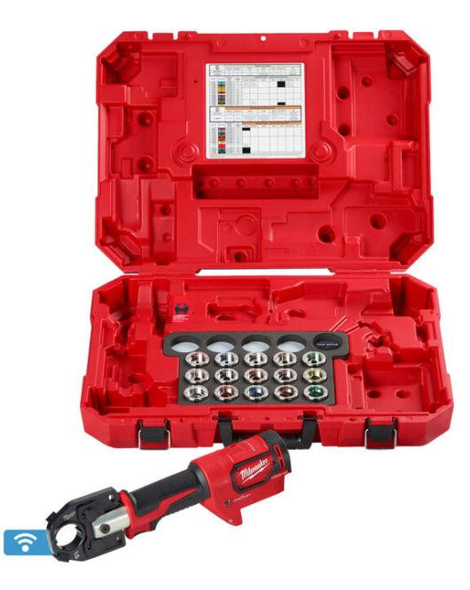 Milwaukee M18 FORCE LOGIC 600 MCM Crimper Kit with #8–600 MCM Copper Dies Bare Tool
