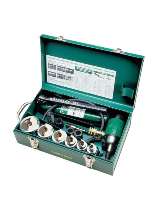 Greenlee Slug Splitter Conduit Punch Set 1/2 Inch to 2 Inch – Hydraulic & Manual Knockout Punch Kit