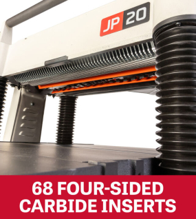 JET 20" Helical Head Planer – 5HP 1PH Heavy-Duty Wood Thickness Planer (Black Series)