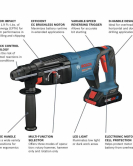 Bosch 18V EC SDS-PLUS Bulldog 1 Inch Rotary Hammer Kit