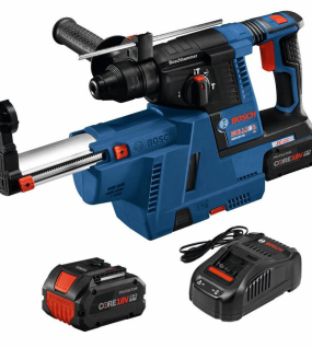 Bosch 18V SDS-PLUS Bulldog 1 Inch Rotary Hammer Kit with Dust Collection Attachment
