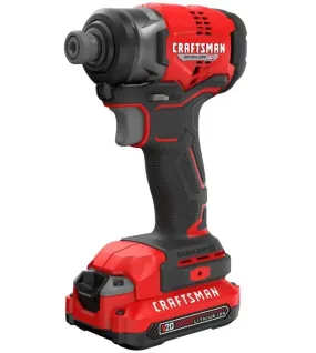CRAFTSMAN V20 Brushless RP Cordless 1/4 Inch Impact Driver Kit with One Battery