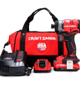 CRAFTSMAN V20 Cordless Brushless 1/4 Inch Impact Driver Kit