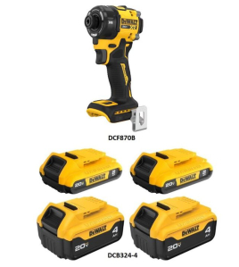 DEWALT 20V MAX 1/4 Inch Cordless Impact Driver – Battery Pack Bundle, Brushless Power Tool