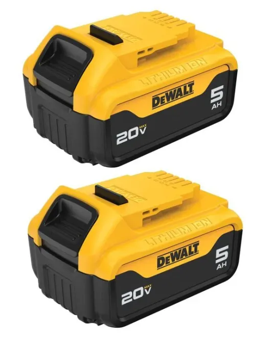 DEWALT 20V MAX 5Ah Lithium-Ion Power Tool Battery Pack with Fuel Gauge – 2 Pack DEWALT 20V MAX 5Ah Lithium-Ion Power Tool Battery Pack with Fuel Gauge – 2 Pack