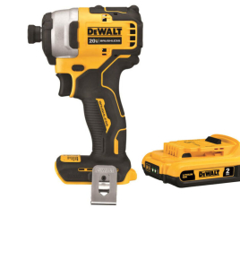 DEWALT 20V MAX Atomic Compact 1/4 Inch Impact Driver – 2Ah Battery Bundle, Brushless Cordless
