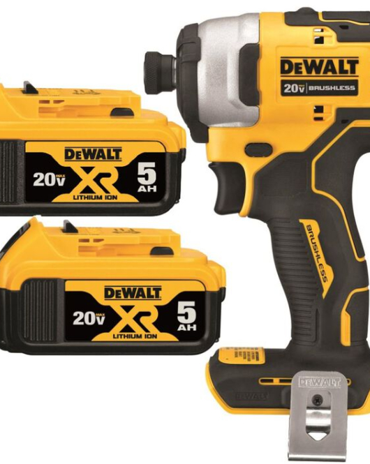 DEWALT 20V MAX Brushless Atomic Compact 1/4 Inch Impact Driver – 20V MAX XR 5Ah Battery 2-Pack Bundle DEWALT 20V MAX Brushless Atomic Compact 1/4 Inch Impact Driver – 20V MAX XR 5Ah Battery 2-Pack Bundle