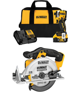 DEWALT 20V MAX Cordless Impact Driver & Circular Saw Bundle – Brushless Power Tool Kit