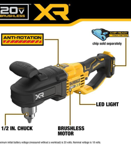 DEWALT 20V MAX XR 1/2 Inch Stud &amp; Joist Drill – Bare Tool, Brushless Cordless