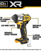 DEWALT 20V MAX XR 1/4 Inch Impact Driver – Brushless Cordless Bare Tool DEWALT 20V MAX XR 1/4 Inch Impact Driver – Brushless Cordless Bare Tool