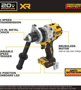 DEWALT 20V MAX XR Brushless Cordless 1/2 Inch Hammer Drill (Bare Tool) – High-Performance Power Tool