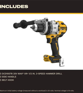 DEWALT 20V MAX XR Brushless Cordless 1/2 Inch Hammer Drill (Bare Tool) – High-Performance Power Tool
