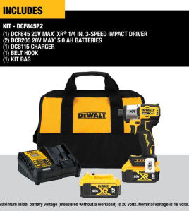 DEWALT 20V XR Impact Driver Kit – Rapid Load Accessory Set &amp; ToughCase+ Bundle, Brushless Cordless