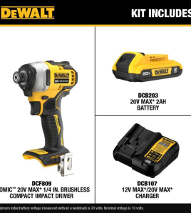 DEWALT Atomic 20V MAX 1/4 Inch Compact Impact Driver &amp; Brushless Cordless Oscillating Multi-Tool Bundle