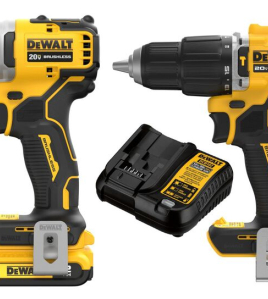 DEWALT Atomic 20V MAX 1/4 Inch Compact Impact Driver &amp; Compact Hammer Drill Driver Bundle – Brushless Cordless Kit