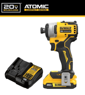 DEWALT Atomic 20V MAX 1/4 Inch Compact Impact Driver & Compact Hammer Drill Driver Bundle – Brushless Cordless Kit