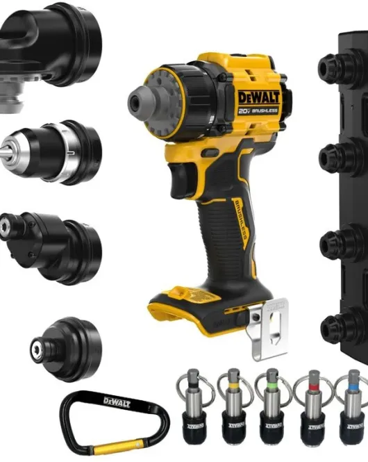 DEWALT ATOMIC 20V MAX Multi-Head Drill Driver – Bare Tool & Key Ring Bit Holder Set Bundle, Brushless Cordless