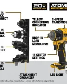 DEWALT ATOMIC 20V MAX Multi-Head Drill Driver – Compact Brushless Cordless (Bare Tool) DEWALT ATOMIC 20V MAX Multi-Head Drill Driver – Compact Brushless Cordless (Bare Tool)