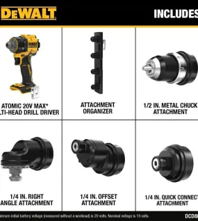 DEWALT ATOMIC 20V MAX Multi-Head Drill Driver – Compact Brushless Cordless (Bare Tool)