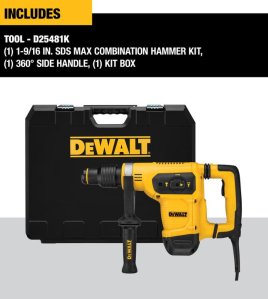 DEWALT SDS Max Combination Hammer – 1-9/16in Heavy-Duty Corded Rotary Hammer