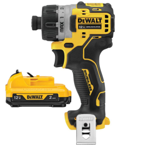DEWALT XTREME 12V MAX Brushless 1/4-Inch Cordless Screwdriver Kit – Includes 12V 2Ah Battery Bundle