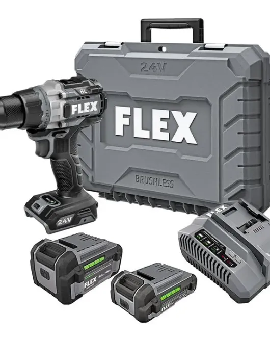 FLEX 24V 1/2 Inch 2-Speed Hammer Drill with Turbo Mode Kit FLEX 24V 1/2 Inch 2-Speed Hammer Drill with Turbo Mode Kit