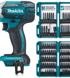 Makita 18V LXT Brushless Cordless Impact-Hammer Driver-Drill Tool Only with ImpactX 100 Piece Driver Bit Set Bundle
