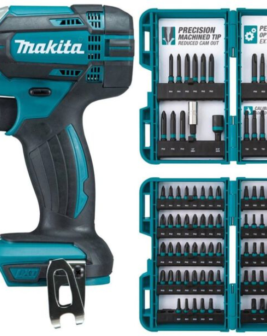 Makita 18V LXT Cordless Impact Driver Tool Only with ImpactX 100 Piece Driver Bit Set Bundle Makita 18V LXT Cordless Impact Driver Tool Only with ImpactX 100 Piece Driver Bit Set Bundle