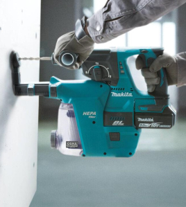 Makita 18V LXT 1 Inch Rotary Hammer with HEPA Dust Extractor Attachment Bare Tool