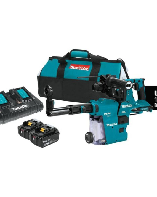 Makita 18V X2 (36V) LXT 1-1/8 Inch AVT SDS-PLUS Rotary Hammer Kit with Dust Extractor AWS Makita 18V X2 (36V) LXT 1-1/8 Inch AVT SDS-PLUS Rotary Hammer Kit with Dust Extractor AWS