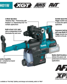 Makita 40V max XGT 1-1/8 Inch AVT Rotary Hammer with Dust Extractor Bare Tool Makita 40V max XGT 1-1/8 Inch AVT Rotary Hammer with Dust Extractor Bare Tool