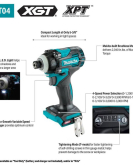 Makita 40V Max XGT Brushless Cordless High Torque 4-Speed Impact Driver – Bare Tool Makita 40V Max XGT Brushless Cordless High Torque 4-Speed Impact Driver – Bare Tool
