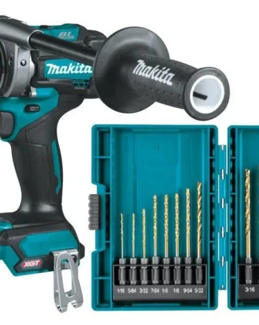 Makita XGT 40V Max 1/2-Inch Brushless Driver Drill (Bare Tool) with Impact GOLD 14-Piece Titanium Drill Bit Set Bundle Makita XGT 40V Max 1/2-Inch Brushless Driver Drill (Bare Tool) with Impact GOLD 14-Piece Titanium Drill Bit Set Bundle