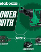 Metabo HPT 36V MultiVolt 1-1/8-Inch SDS Plus Rotary Hammer with UVP Brushless Cordless Concrete Drill Metabo HPT 36V MultiVolt 1-1/8-Inch SDS Plus Rotary Hammer with UVP Brushless Cordless Concrete Drill