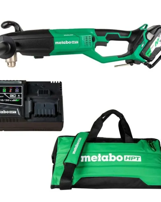 Metabo HPT 36V MultiVolt Cordless 1/2-Inch High Power Right Angle Drill Kit with Brushless Motor