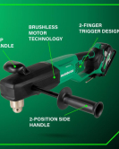 Metabo HPT 36V MultiVolt Cordless 1/2-Inch High Power Right Angle Drill Kit with Brushless Motor Metabo HPT 36V MultiVolt Cordless 1/2-Inch High Power Right Angle Drill Kit with Brushless Motor